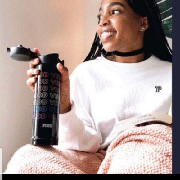 NEW VS PINK THERMOS. " GOOD VIBES" - Picture 2 of 8